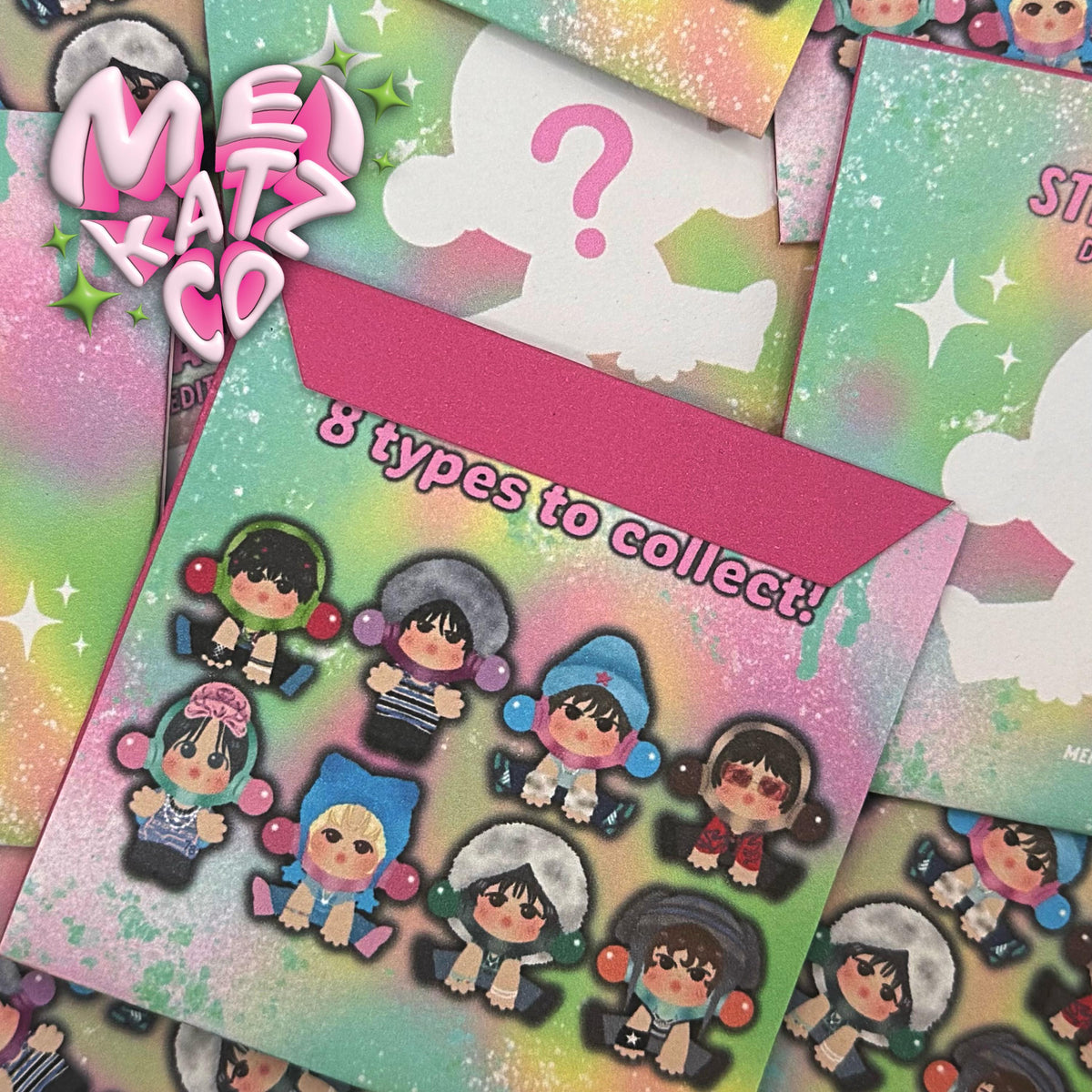 stray panda blind box diecut stickers! (dominate ver.)
