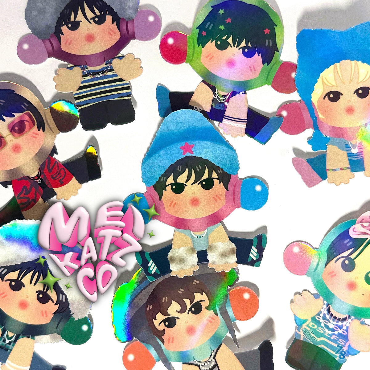 stray panda blind box diecut stickers! (dominate ver.)