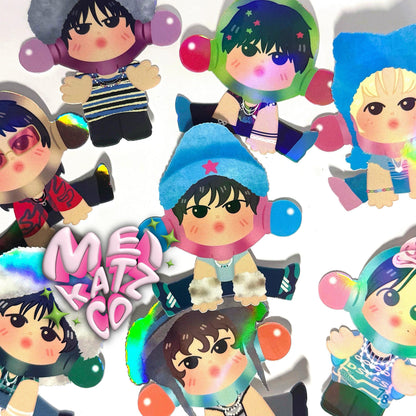 stray panda blind box diecut stickers! (dominate ver.)