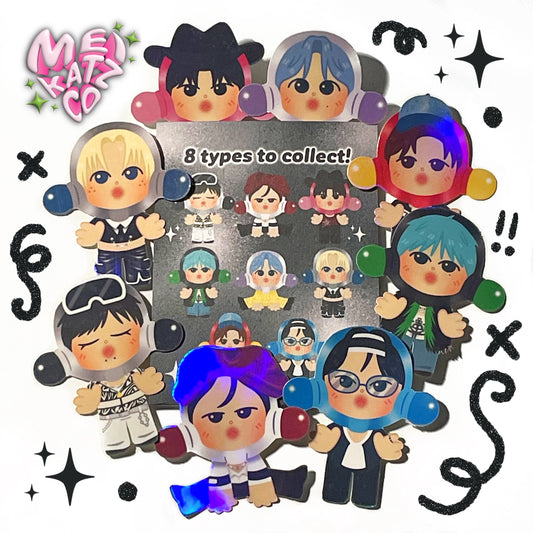 stray panda blind box diecut stickers! (5star ver.)