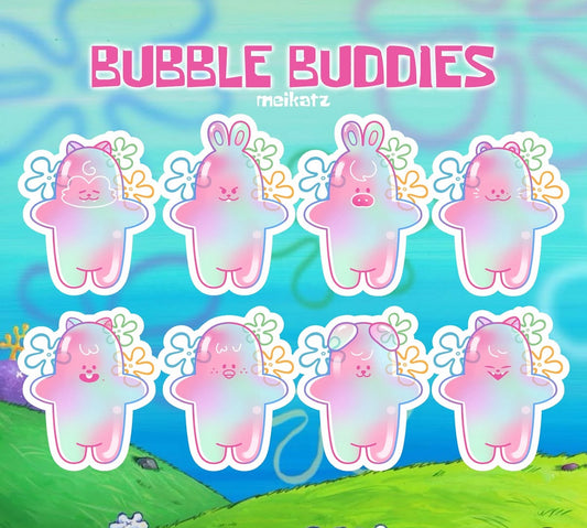 bubble buddies diecut stickers!