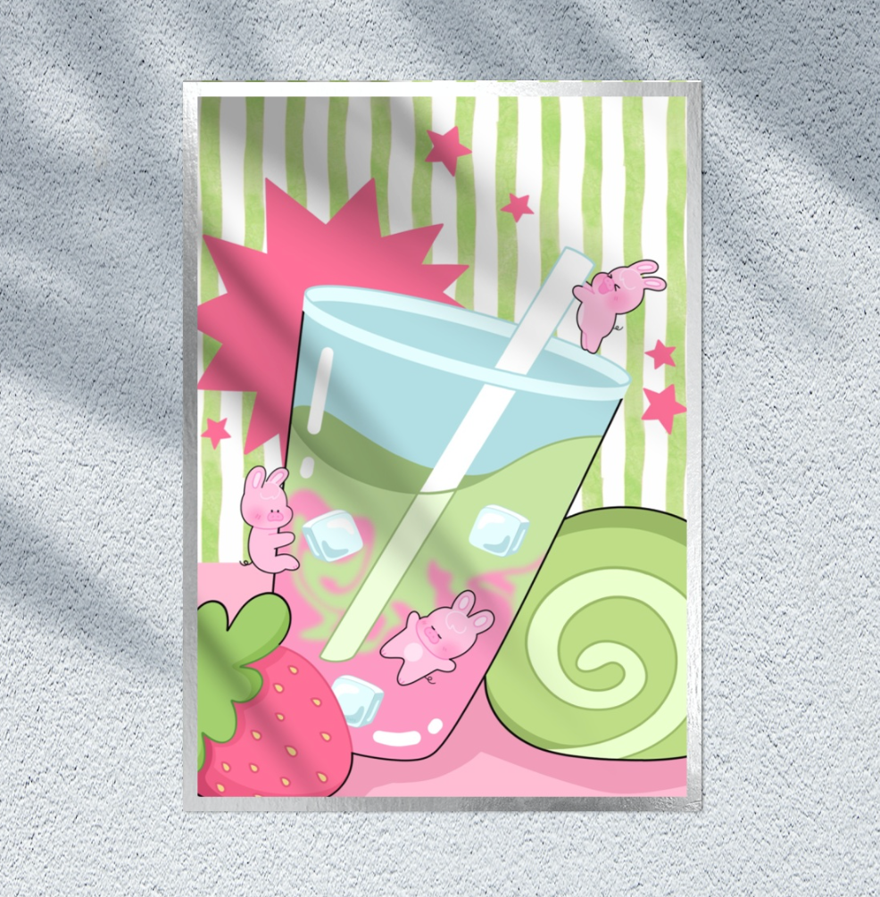"if you give a dwaekki matcha" art board print!