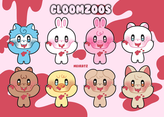 gloomzoos diecut stickers!